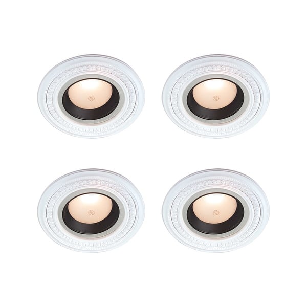 White Ceiling Medallion Urethane Mini Spot Light Ring Trim Foam
